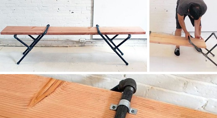 Home-made Pipe Bench - Easy to make this bench with a few basic materials