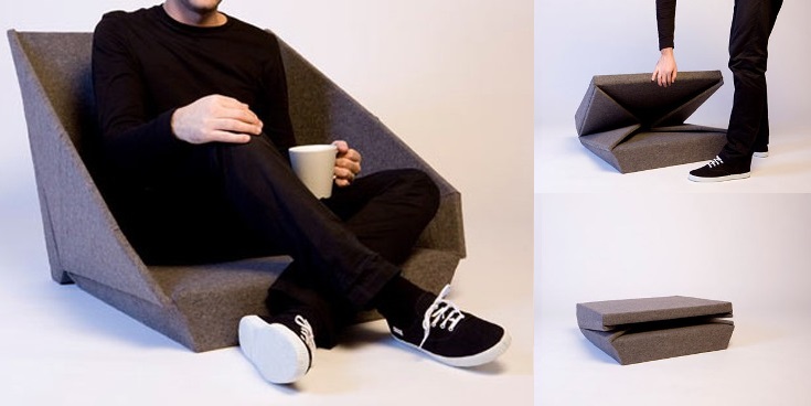 This compact chair unfolds - Store unlimited chairs